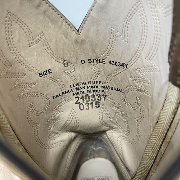 Cody James Oiled Dust Brown Leather Western Boots Youth 6 D Style 43034Y - Picture 11 of 13